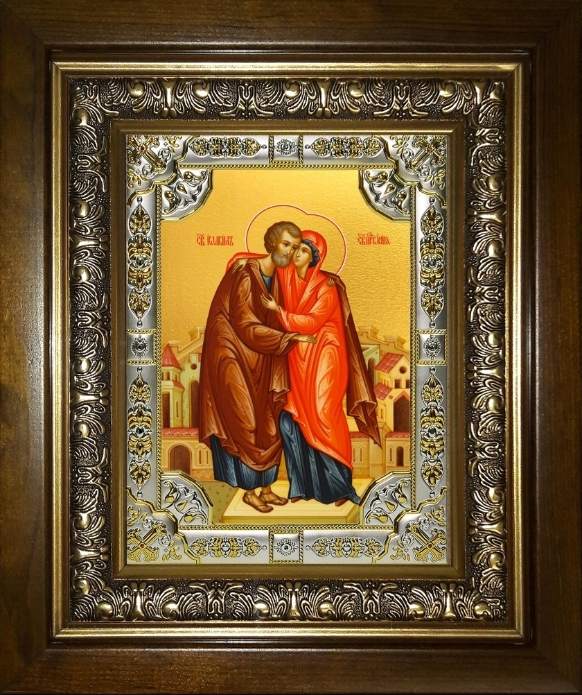 Иоаким и Анна праведные богоотцы, икона в киоте